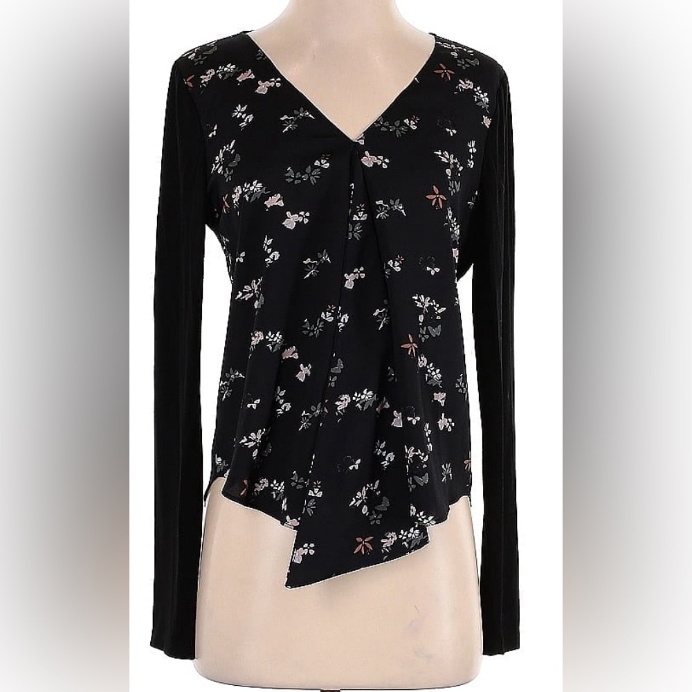 Black floral blouse with floral print - Picture 6 of 6